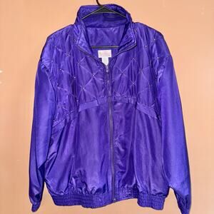 Active Horizon Women's Vintage Quilted Full Zip Jacket Purple Women's Large